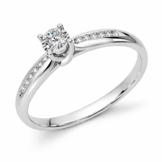 Anillo de Compromiso Diamante con Brazos