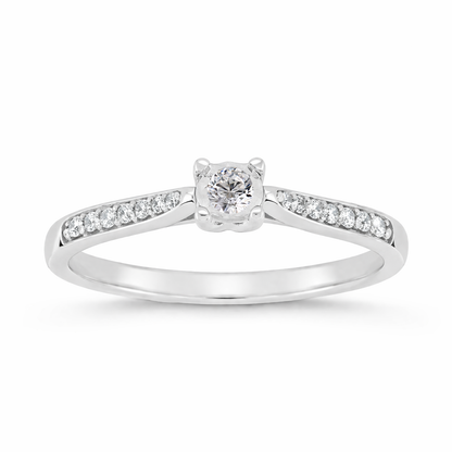 Anillo de Compromiso Diamante con Brazos
