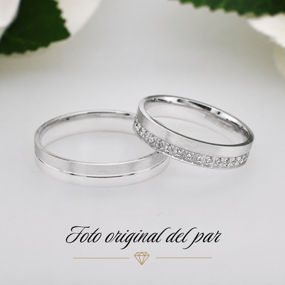 Argolla de Matrimonio Oro Blanco 4mm 24784