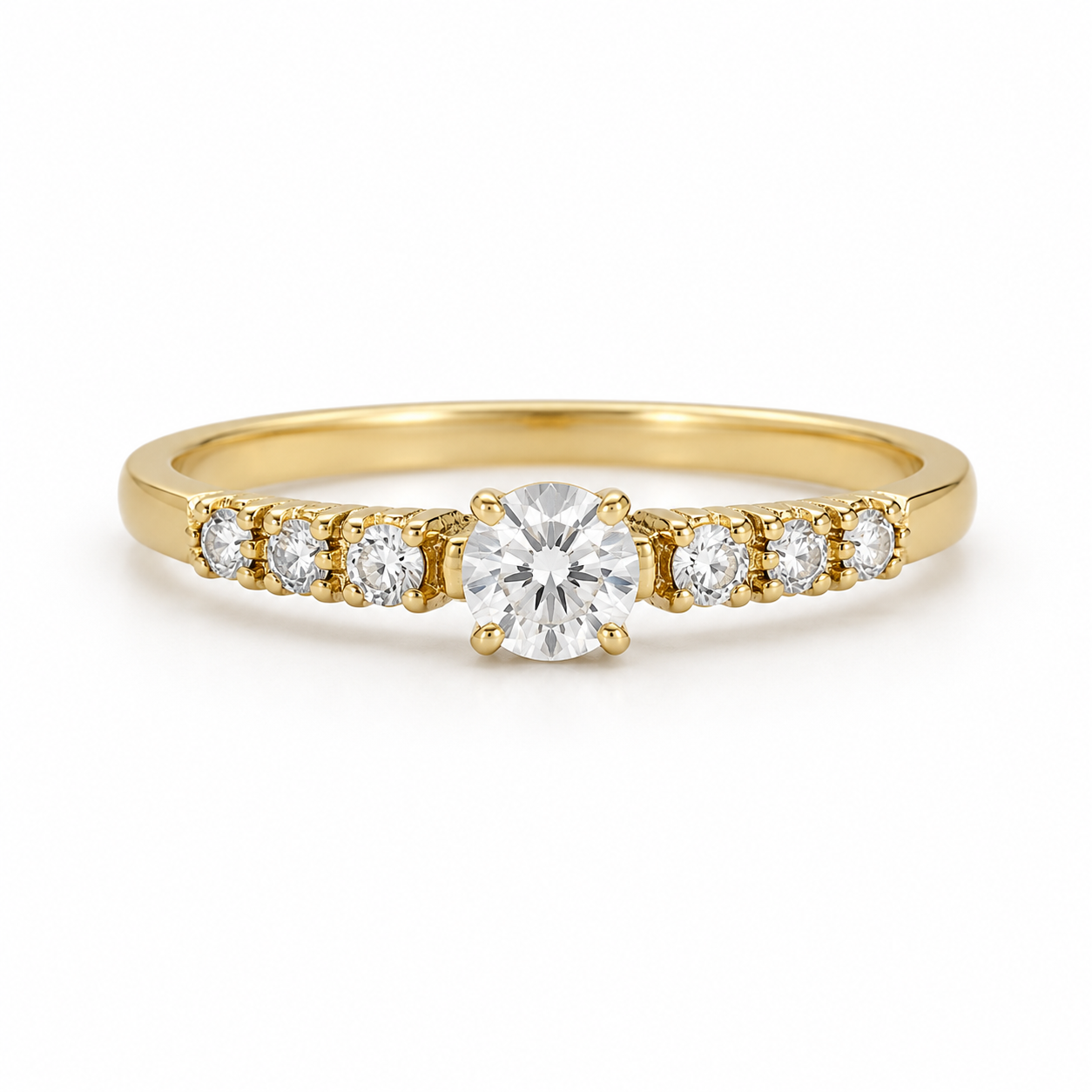 Anillo de Promesa con Zirconia Central y Laterales