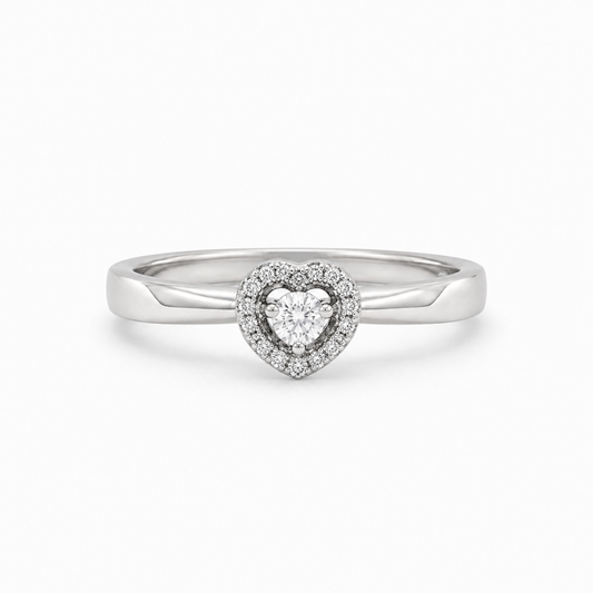 Anillo de Promesa Corazón con Zirconias