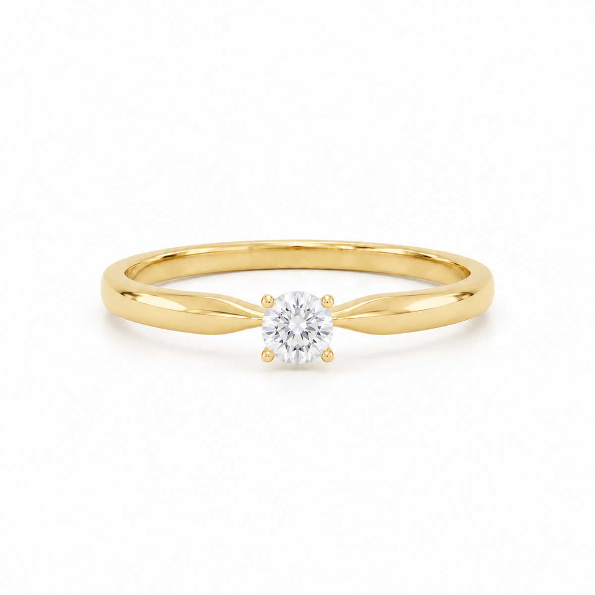 Anillo de Promesa Solitario Oro Amarillo