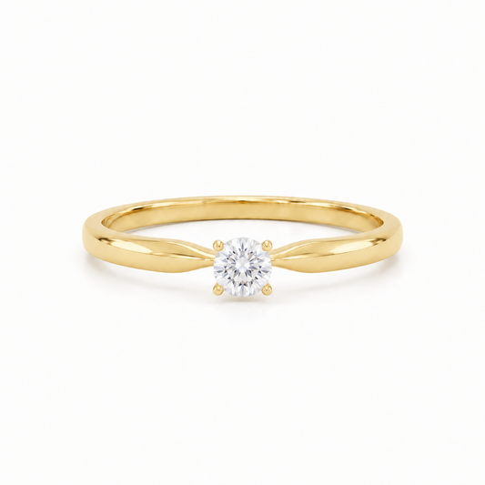 Anillo de Promesa Solitario Oro Amarillo