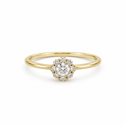 Anillo de Promesa Flor con Zirconias