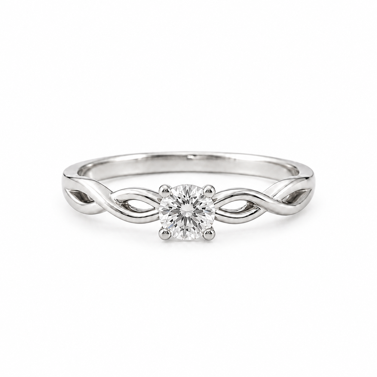Anillo de Promesa Entrelazado con Zirconia