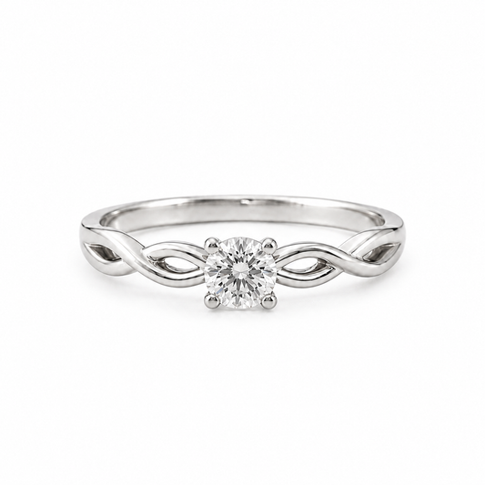 Anillo de Promesa Entrelazado con Zirconia