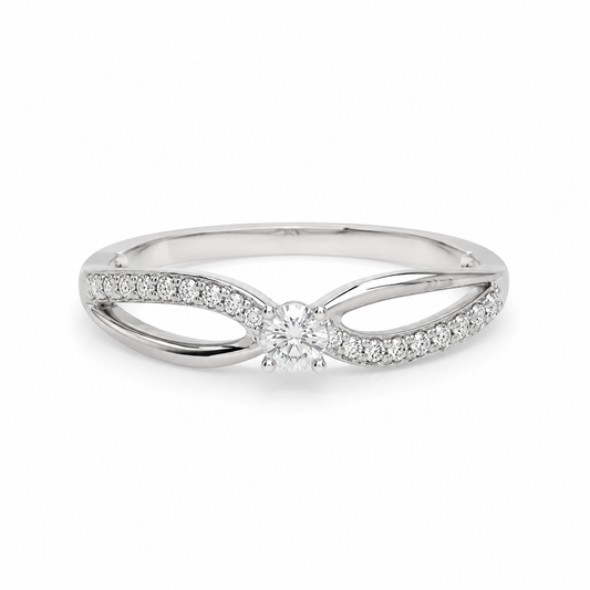 Anillo de Promesa Cruzado con Zirconias