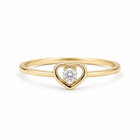 Anillo de Promesa Corazón con Zirconia