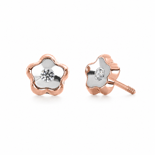 Broqueles Flor con Diamante