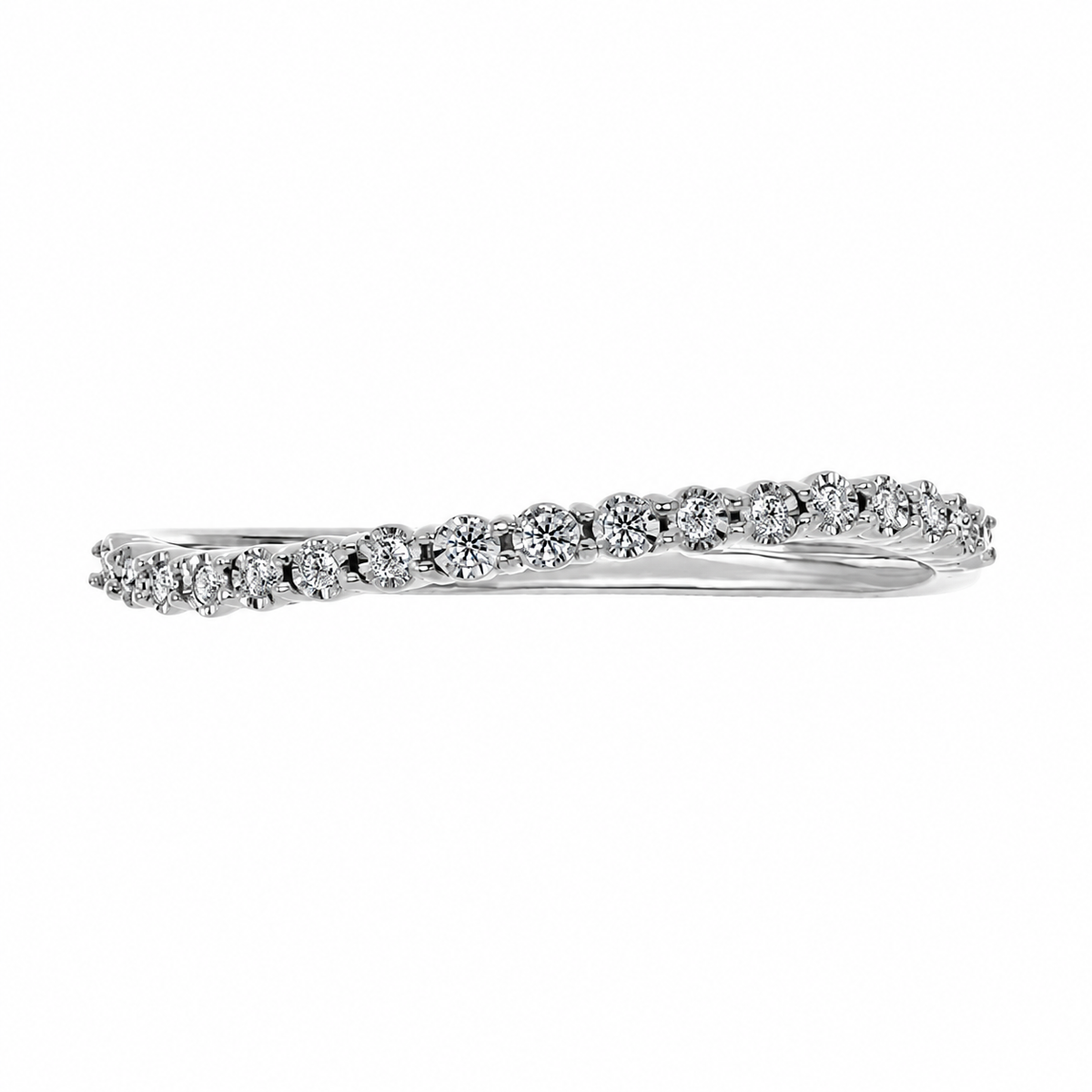 Churumbela Curva Oro Blanco con Diamantes 0.05 ct