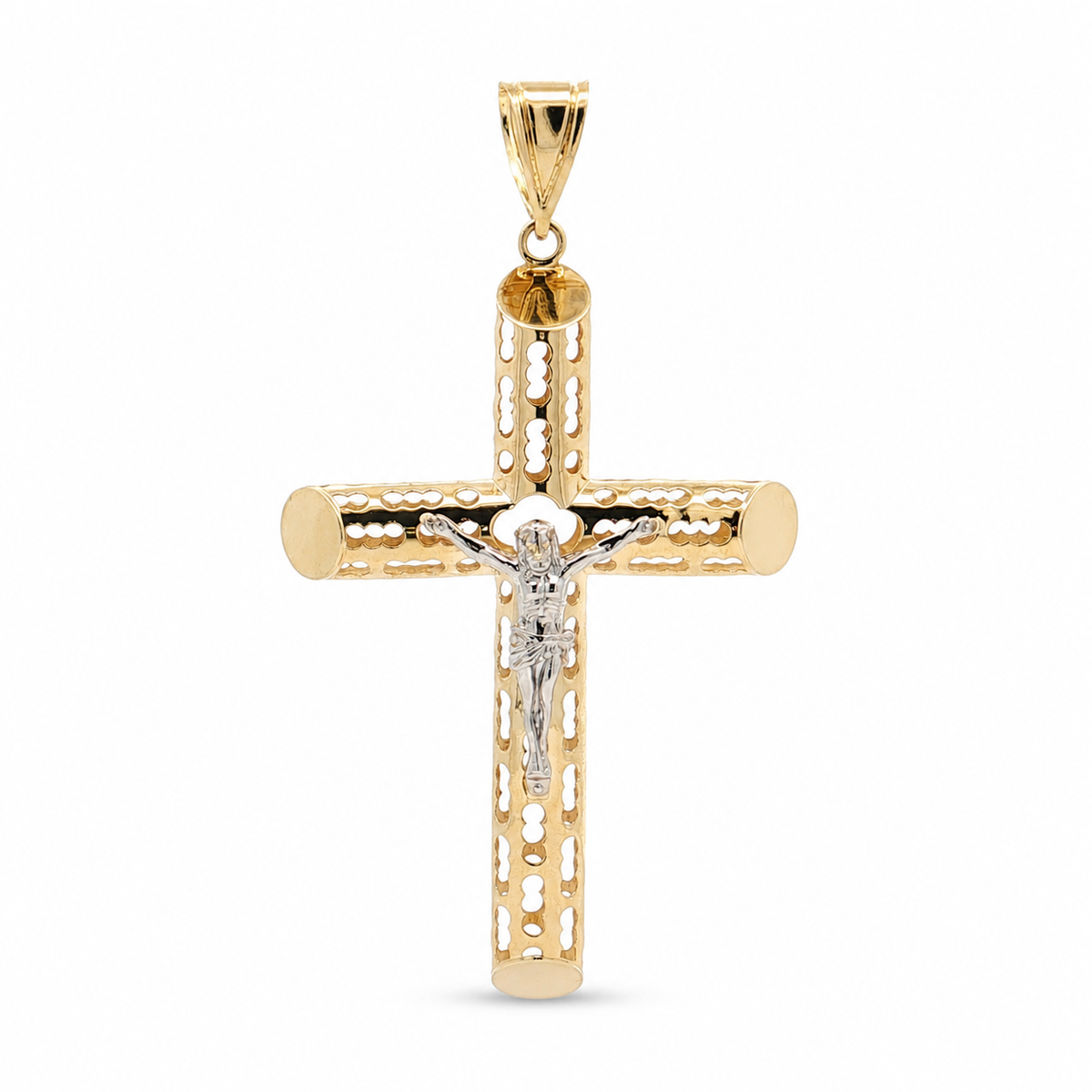 Dije de Cruz Calada con Cristo