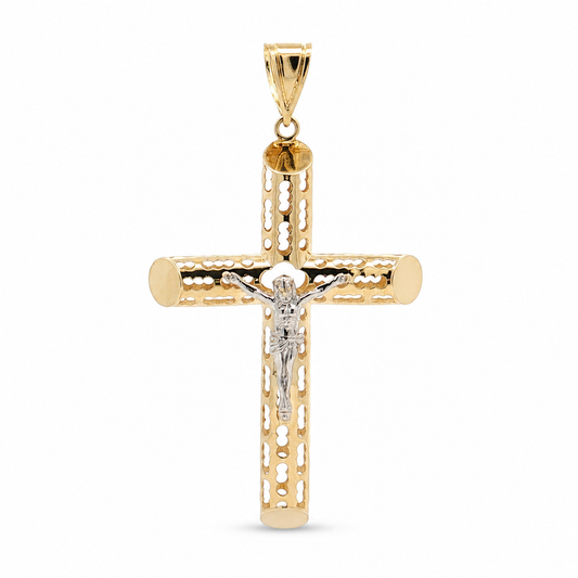 Dije de Cruz Calada con Cristo