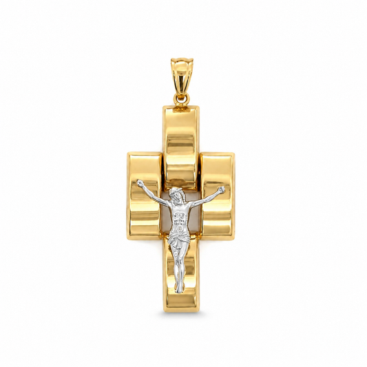 Dije de Cruz Rectangular con Cristo