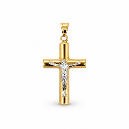 Dije de Cruz Tubular con Cristo