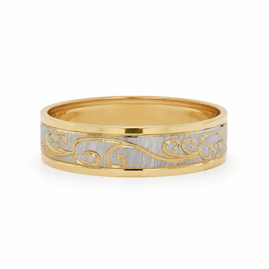 Argolla de Matrimonio Diseño de Roleos