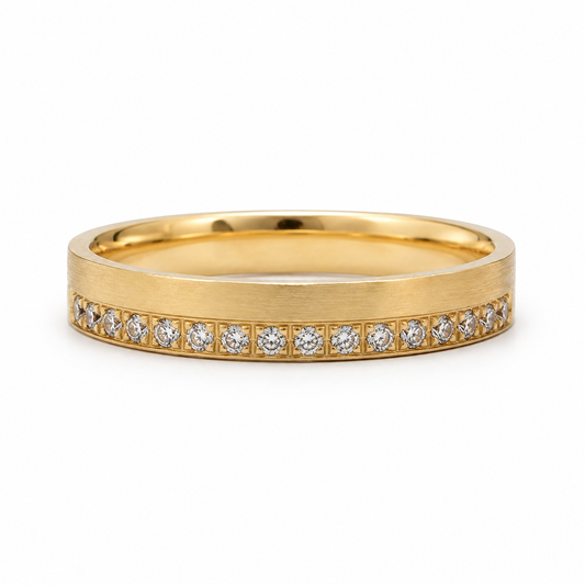 Argolla de Matrimonio con Línea de Zirconias 22651