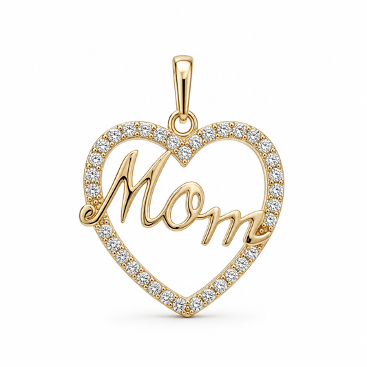 Dije Corazón Mamá con Zirconias