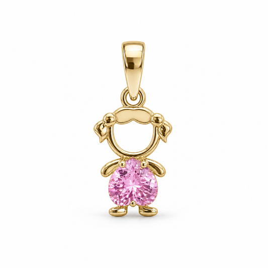 Dije Niña con Zirconia Rosa