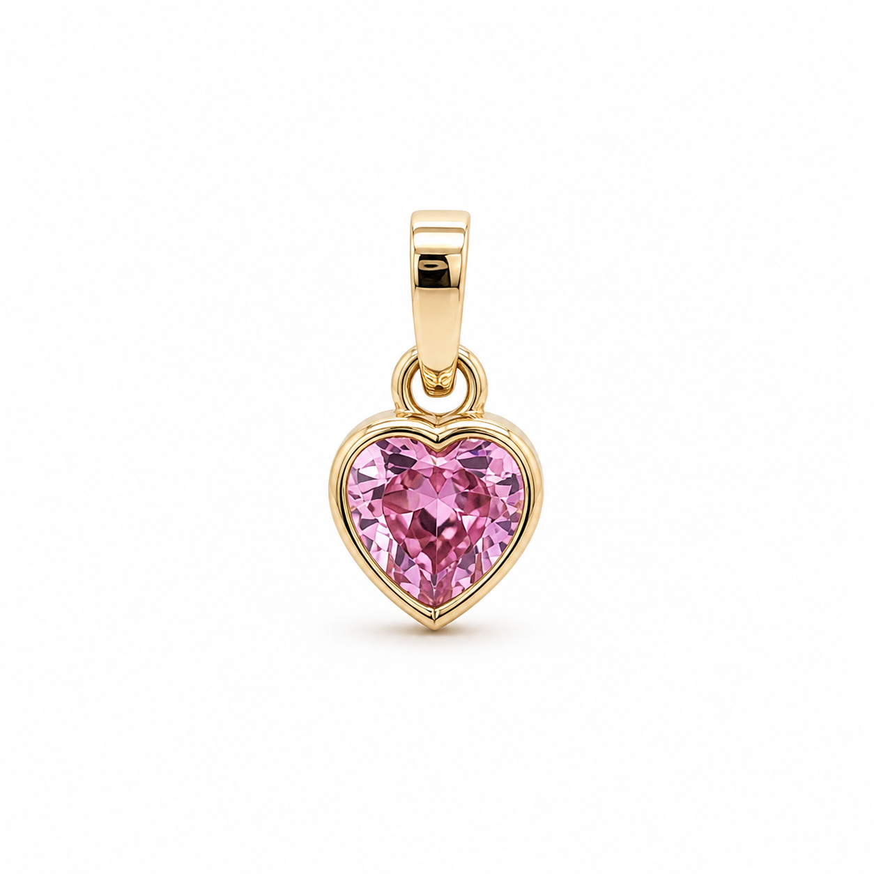 Dije de Corazón Zirconia Rosa